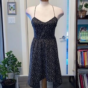 Lush smocked black lightning bolt dress